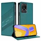 For vivo Y02A 4G / Y02 4G / Y11 2023 Embossed Multi-functional Wallet Retro Leather Phone Case(Dark Green) - 1