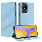 For vivo Y02A 4G / Y02 4G / Y11 2023 Embossed Multi-functional Wallet Retro Leather Phone Case(Light Blue) - 1
