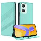 For vivo Y03 4G Global Embossed Multi-functional Wallet Retro Leather Phone Case(Mint Green) - 1