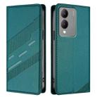 For vivo Y17s 4G Global Embossed Multi-functional Wallet Retro Leather Phone Case(Dark Green) - 2