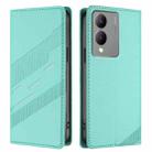 For vivo Y17s 4G Global Embossed Multi-functional Wallet Retro Leather Phone Case(Mint Green) - 2
