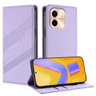 For vivo Y28 4G Global Embossed Multi-functional Wallet Retro Leather Phone Case(Light Purple) - 1