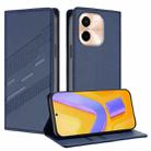 For vivo Y28 4G Global Embossed Multi-functional Wallet Retro Leather Phone Case(Dark Blue) - 1