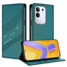 For vivo Y29 4G Global Embossed Multi-functional Wallet Retro Leather Phone Case(Dark Green) - 1