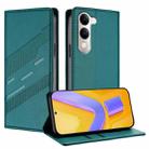 For vivo Y29s 5G Global Embossed Multi-functional Wallet Retro Leather Phone Case(Dark Green) - 1