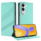 For vivo Y29s 5G Global Embossed Multi-functional Wallet Retro Leather Phone Case(Mint Green) - 1