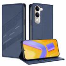 For vivo Y29s 5G Global Embossed Multi-functional Wallet Retro Leather Phone Case(Dark Blue) - 1