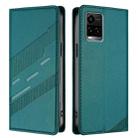 For vivo Y33s 4G Global Embossed Multi-functional Wallet Retro Leather Phone Case(Dark Green) - 2