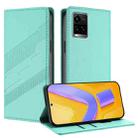 For vivo Y33s 4G Global Embossed Multi-functional Wallet Retro Leather Phone Case(Mint Green) - 1