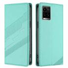 For vivo Y33s 4G Global Embossed Multi-functional Wallet Retro Leather Phone Case(Mint Green) - 2