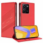 For vivo Y35 4G Global Embossed Multi-functional Wallet Retro Leather Phone Case(Red) - 1