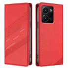 For vivo Y35 4G Global Embossed Multi-functional Wallet Retro Leather Phone Case(Red) - 2