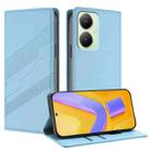 For vivo Y35M+ 5G / Y35+ 5G Embossed Multi-functional Wallet Retro Leather Phone Case(Light Blue) - 1
