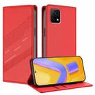 vivo Y52s 5G / iQOO U3 Embossed Multi-functional Wallet Retro Leather Phone Case(Red) - 1