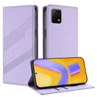 vivo Y52s 5G / iQOO U3 Embossed Multi-functional Wallet Retro Leather Phone Case(Light Purple) - 1