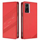 For vivo Y55s 2023 5G Embossed Multi-functional Wallet Retro Leather Phone Case(Red) - 2