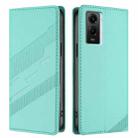 For vivo Y55s 2023 5G Embossed Multi-functional Wallet Retro Leather Phone Case(Mint Green) - 2