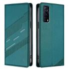For vivo Y72 5G India Embossed Multi-functional Wallet Retro Leather Phone Case(Dark Green) - 2