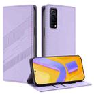 For vivo Y72 5G India Embossed Multi-functional Wallet Retro Leather Phone Case(Light Purple) - 1