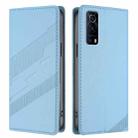 For vivo Y72 5G India Embossed Multi-functional Wallet Retro Leather Phone Case(Light Blue) - 2