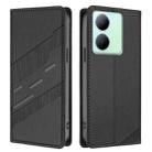 For vivo Y78 5G / Y27 5G Embossed Multi-functional Wallet Retro Leather Phone Case(Black) - 2