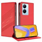 For vivo Y78+ 5G Global Embossed Multi-functional Wallet Retro Leather Phone Case(Red) - 1