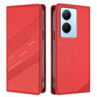 For vivo Y78+ 5G Global Embossed Multi-functional Wallet Retro Leather Phone Case(Red) - 2