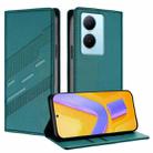 For vivo Y78+ 5G Global Embossed Multi-functional Wallet Retro Leather Phone Case(Dark Green) - 1