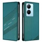 For vivo Y78+ 5G Global Embossed Multi-functional Wallet Retro Leather Phone Case(Dark Green) - 2