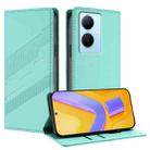 For vivo Y78+ 5G Global Embossed Multi-functional Wallet Retro Leather Phone Case(Mint Green) - 1