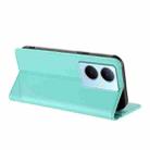 For vivo Y78+ 5G Global Embossed Multi-functional Wallet Retro Leather Phone Case(Mint Green) - 3