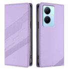 For vivo Y78+ 5G Global Embossed Multi-functional Wallet Retro Leather Phone Case(Light Purple) - 2