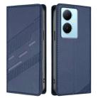 For vivo Y78+ 5G Global Embossed Multi-functional Wallet Retro Leather Phone Case(Dark Blue) - 2