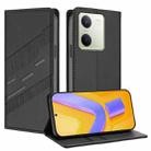 For vivo Y100 5G Global Embossed Multi-functional Wallet Retro Leather Phone Case(Black) - 1