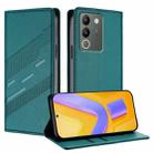 For vivo Y200 5G Global Embossed Multi-functional Wallet Retro Leather Phone Case(Dark Green) - 1