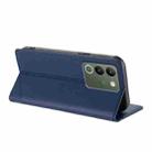 For vivo Y200 5G Global Embossed Multi-functional Wallet Retro Leather Phone Case(Dark Blue) - 3