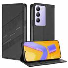 For vivo Y200e 5G Global Embossed Multi-functional Wallet Retro Leather Phone Case(Black) - 1