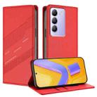 For vivo Y200e 5G Global Embossed Multi-functional Wallet Retro Leather Phone Case(Red) - 1