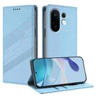 For vivo S30 Pro mini Embossed Multi-functional Wallet Retro Leather Phone Case(Light Blue) - 1