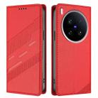 For vivo X200 Ultra Embossed Multi-functional Wallet Retro Leather Phone Case(Red) - 2