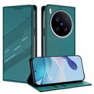 For vivo X200 Ultra Embossed Multi-functional Wallet Retro Leather Phone Case(Dark Green) - 1