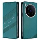 For vivo X200 Ultra Embossed Multi-functional Wallet Retro Leather Phone Case(Dark Green) - 2