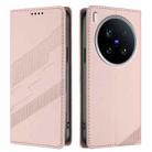 For vivo X200 Ultra Embossed Multi-functional Wallet Retro Leather Phone Case(Pink) - 2