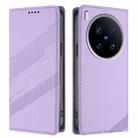 For vivo X200 Ultra Embossed Multi-functional Wallet Retro Leather Phone Case(Light Purple) - 2