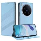 For vivo X200 Ultra Embossed Multi-functional Wallet Retro Leather Phone Case(Light Blue) - 1
