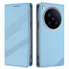 For vivo X200 Ultra Embossed Multi-functional Wallet Retro Leather Phone Case(Light Blue) - 2