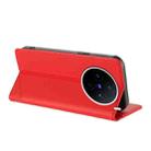 For vivo X200s Embossed Multi-functional Wallet Retro Leather Phone Case(Red) - 3