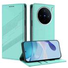 For vivo X200s Embossed Multi-functional Wallet Retro Leather Phone Case(Mint Green) - 1