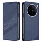 For vivo X200s Embossed Multi-functional Wallet Retro Leather Phone Case(Dark Blue) - 2