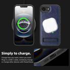 For iPhone 16e Multi-function Holder MagSafe PU Phone Case(Royal Blue) - 3
